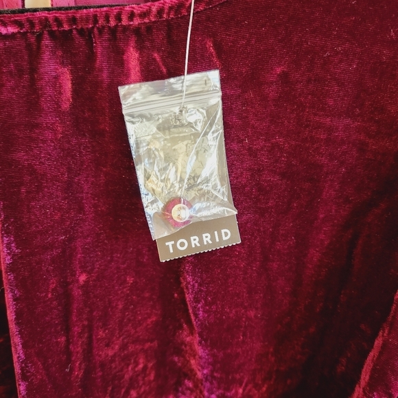 Torrid Red Velvet Blouse Top - Picture 4 of 5